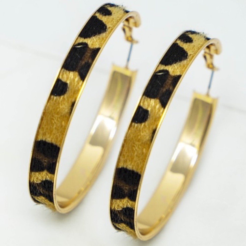 Leopard Hoop Earrings